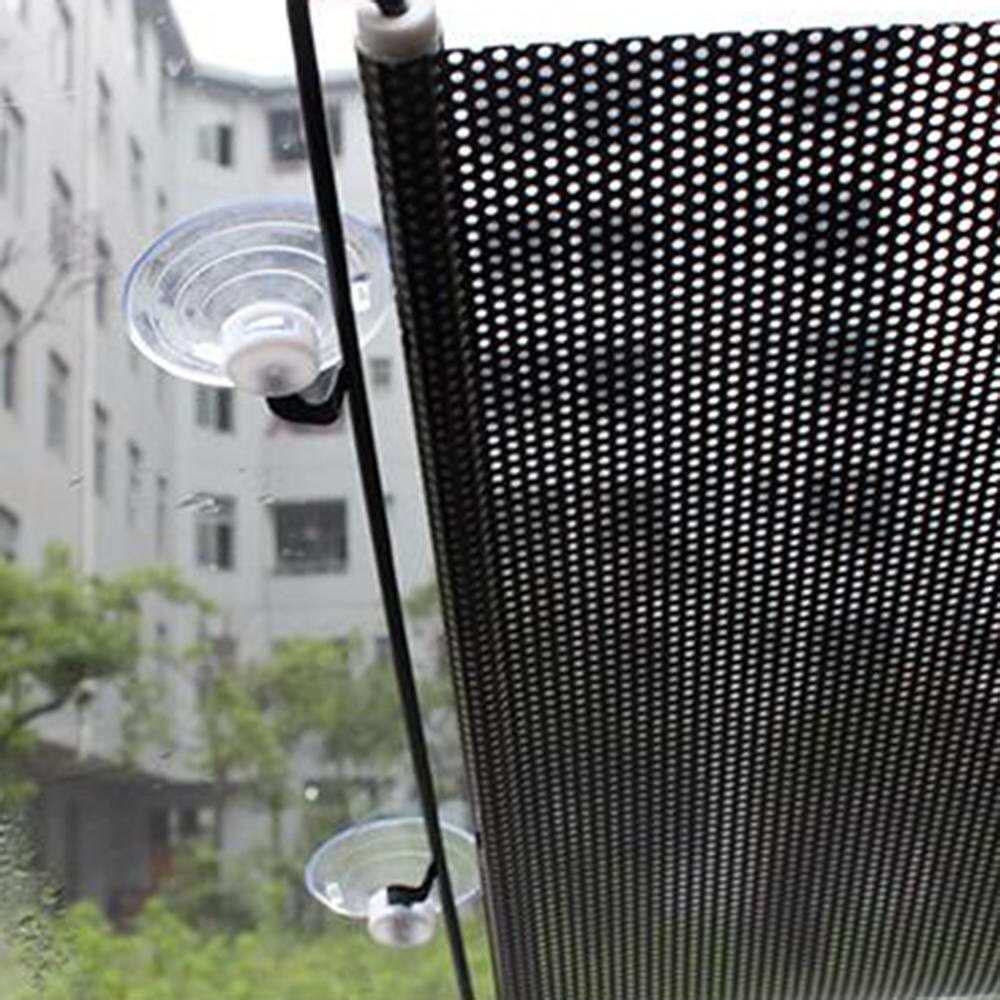 Black Car Auto Window Roll Blind Sunshade Windshield Sun Shield Visor 58 x125cm Car Automatic Winding Sunshade