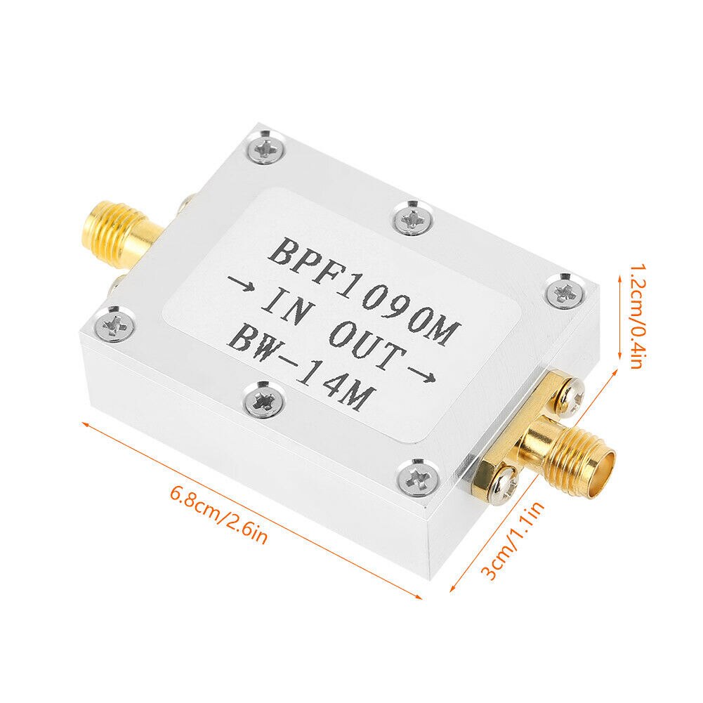 1090MHz ADS-B aviation frequency band Bandpass SMA filter with Aeronautical bandwidth 8MHz and SMA interface for SDR Radio