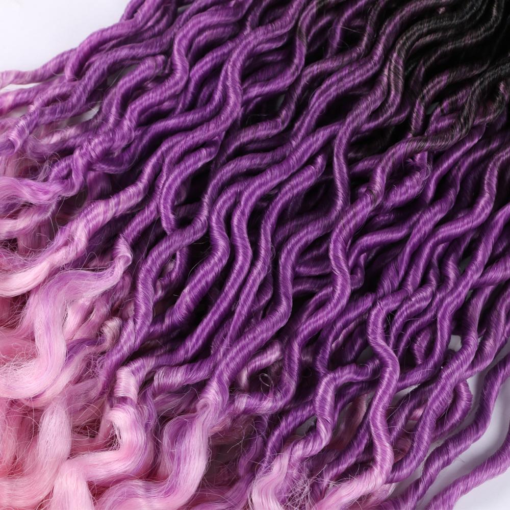 Trenzas de ganchillo onduladas postizas con extremos rizados postizos trenzados pelo de alta temperatura fibras sintéticas trenzas de ganchillo sintéticas