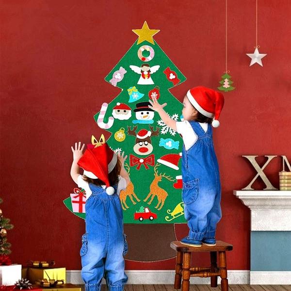 Bricolage Non-tissé tissu décoration murale de noël bricolage arbre de noël création divertissement enfant Durable exquis bonhomme de neige feutre