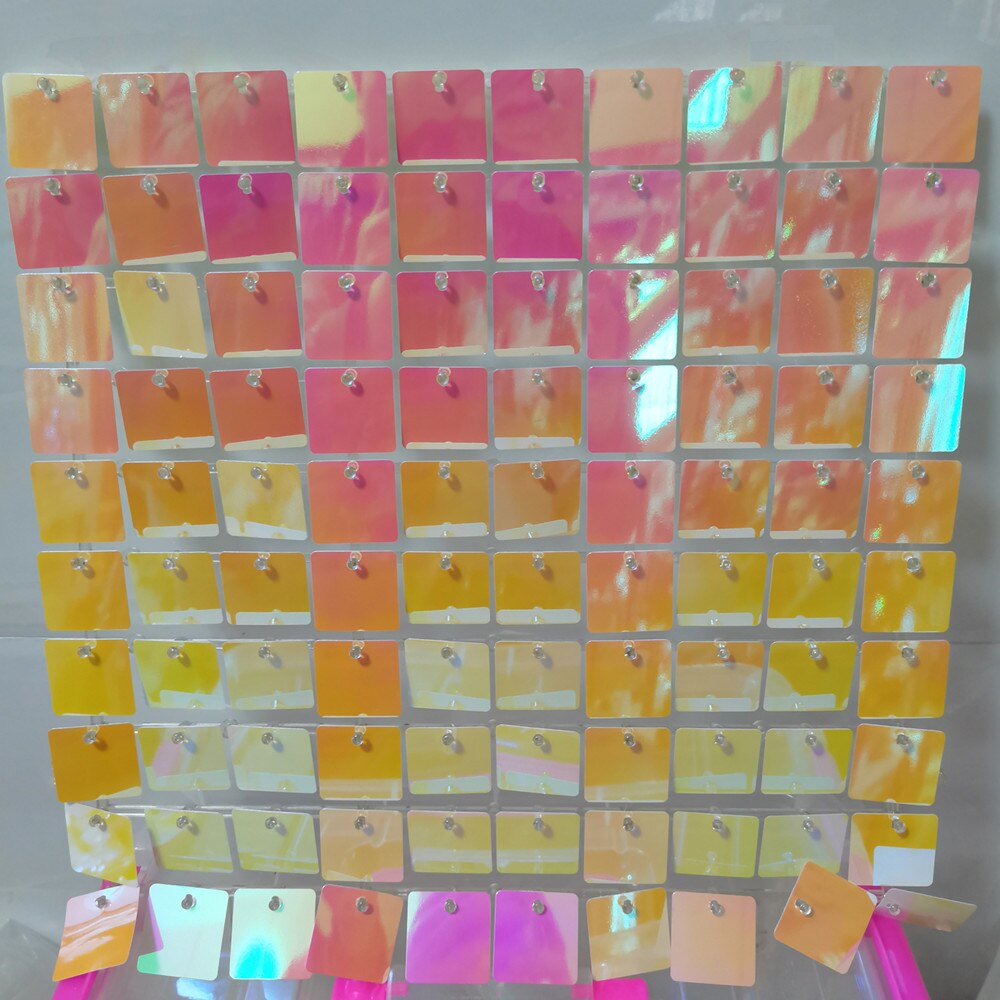 Panel de fondo de pared con lentejuelas brillantes, 1 pieza, espejo dorado brillante, decoración de cumpleaños, Año y boda: golden pink