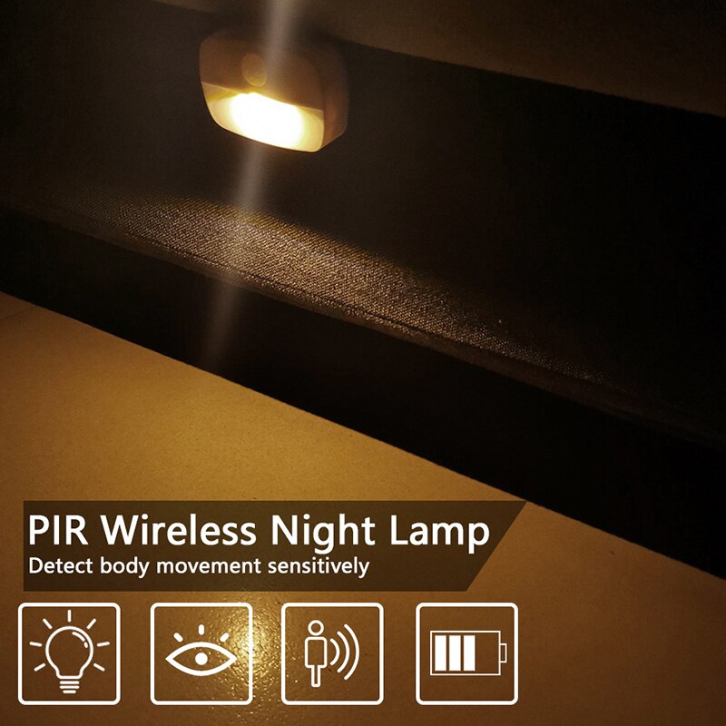 1PC Intelligent corps humain Induction veilleuse LED infrarouge Induction lumière armoire armoire PIR veilleuse articles ménagers