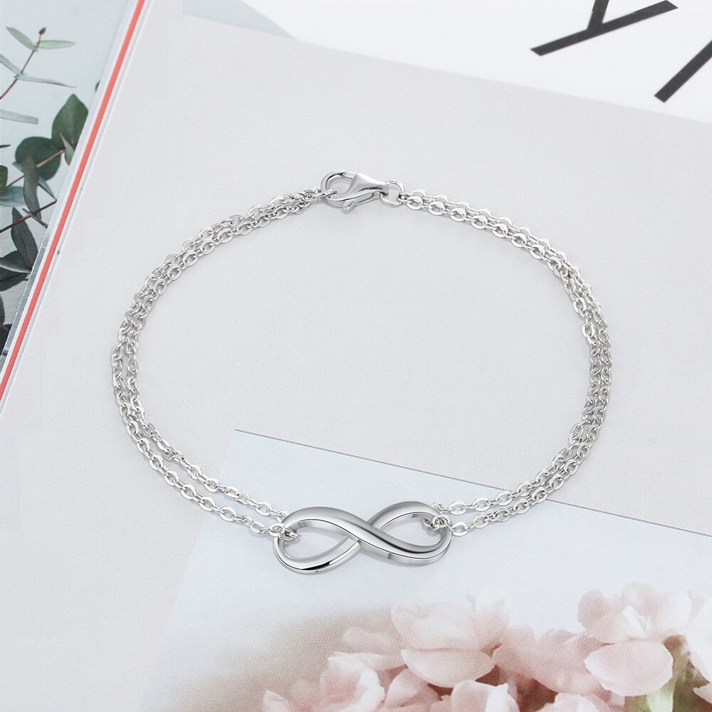 925 Sterling Silver Infinity Bracelets for Women Trendy Bracelets & Bangles Anniversary for Women (JewelOra BA101278)