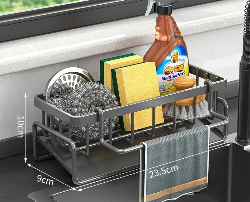 Carbon steel Kitchen Shelf Rag Storage Drainage Sh... – Grandado