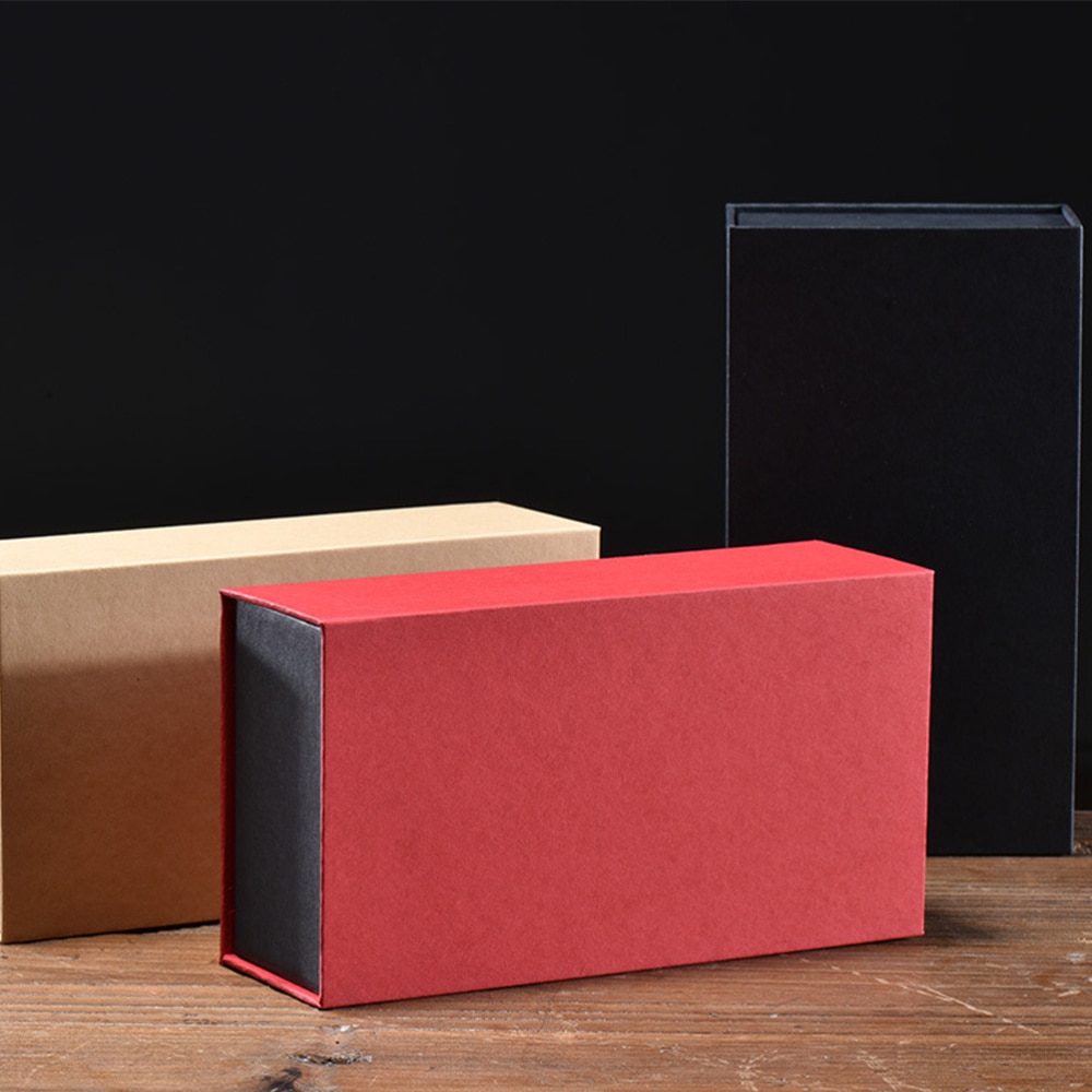 Kraft Paper Tea Storage Box Organizer Tea Bag Chest Box Tea Coffee Display Case (Black)