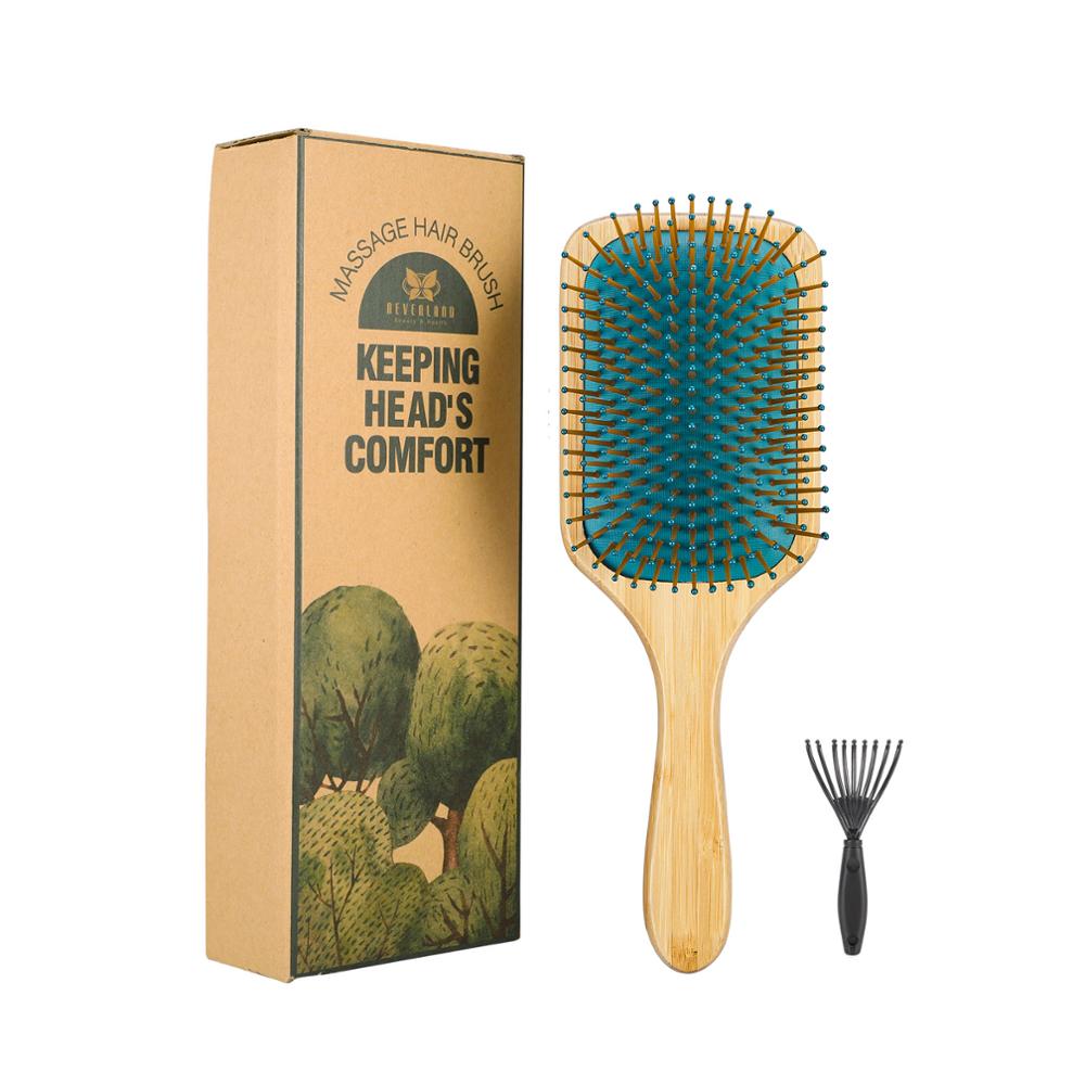 Peine de madera de bambú con pasador para el pelo, cepillo para el pelo, para masaje del cuero cabelludo, para mejorar la salud del cabello: Default Title