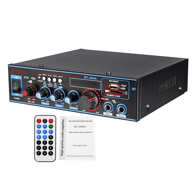 12/220V 800W 2CH amplificateur égaliseur Audio Bluetooth amplificateur de puissance stéréo Home cinéma amplificateurs HIFI FM USB carte SD