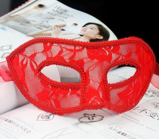 Máscara de ojo de encaje sexi para mujer negra roja y blanca, máscaras de para mascarada, máscaras de Halloween, máscaras de disfraces venecianas: B