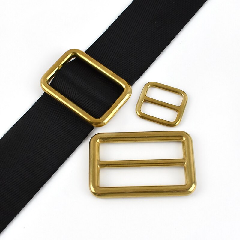5/10Pcs 18-38mm fibbie per cinture tri-glide in ottone massiccio cinturino per borsa regolare fibbia tessitura cursore fibbia cinturino fai da te accessori gancio
