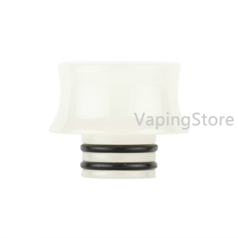 Wide Bore Recurve/V Shape Luminous Cobra Resin Epoxy 510 Drip Tip for Uwell Crown 5 V Sub Ohm Tank/Innokin AJAX/OFRF Gear RTA: Recurve White