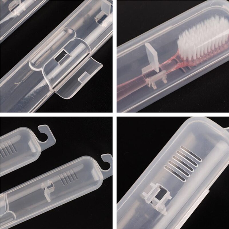 1Pcs Transparent Toothbrush Holder Case Travel Portable Storage Box Practical Container Toothbrush Organizer Bathroom Tools