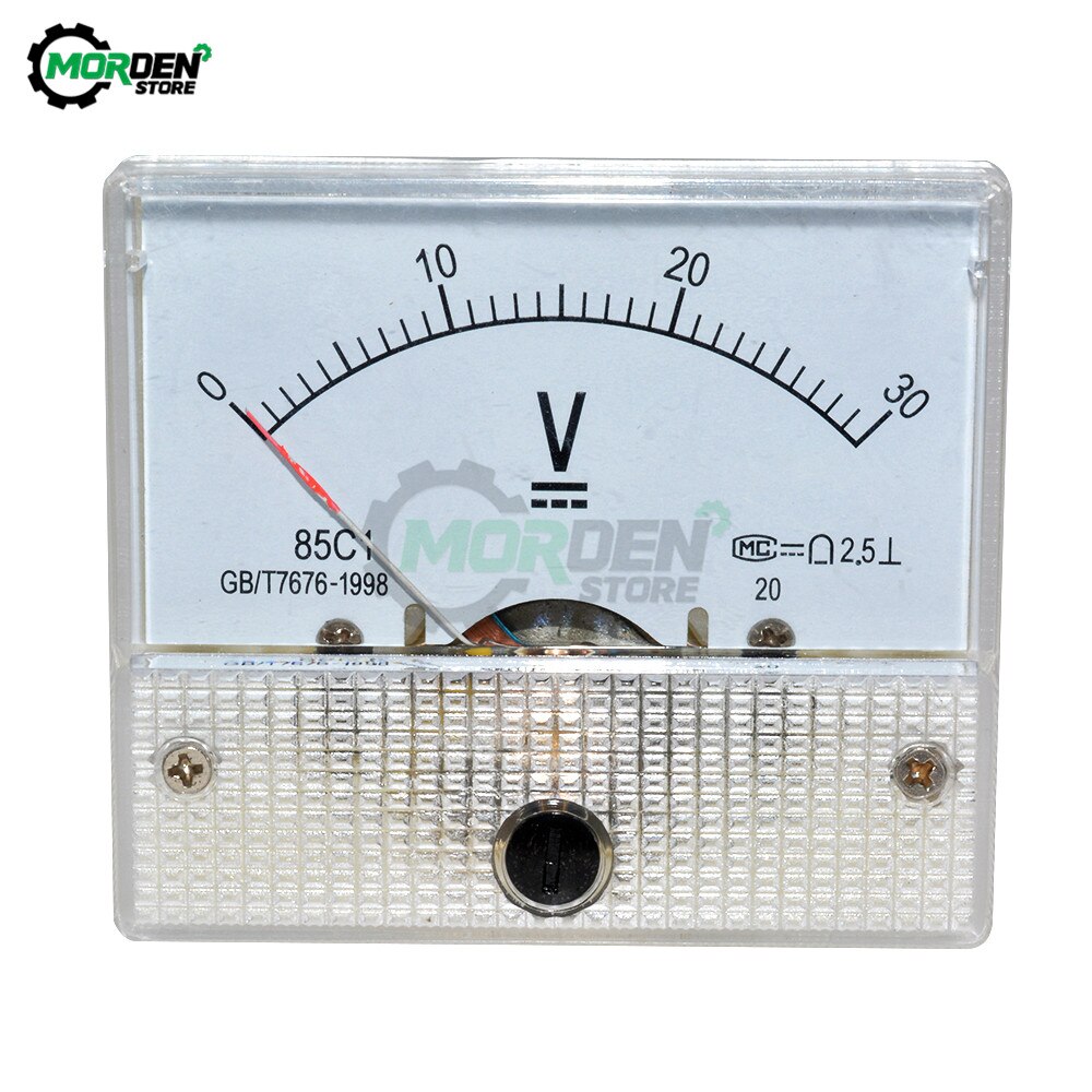 85C1 DC Analog Panel Voltmeter Ammeter Amp Volt Meter Gauge 0-30V 0-50V 0-5A 0-10A: 0-30V