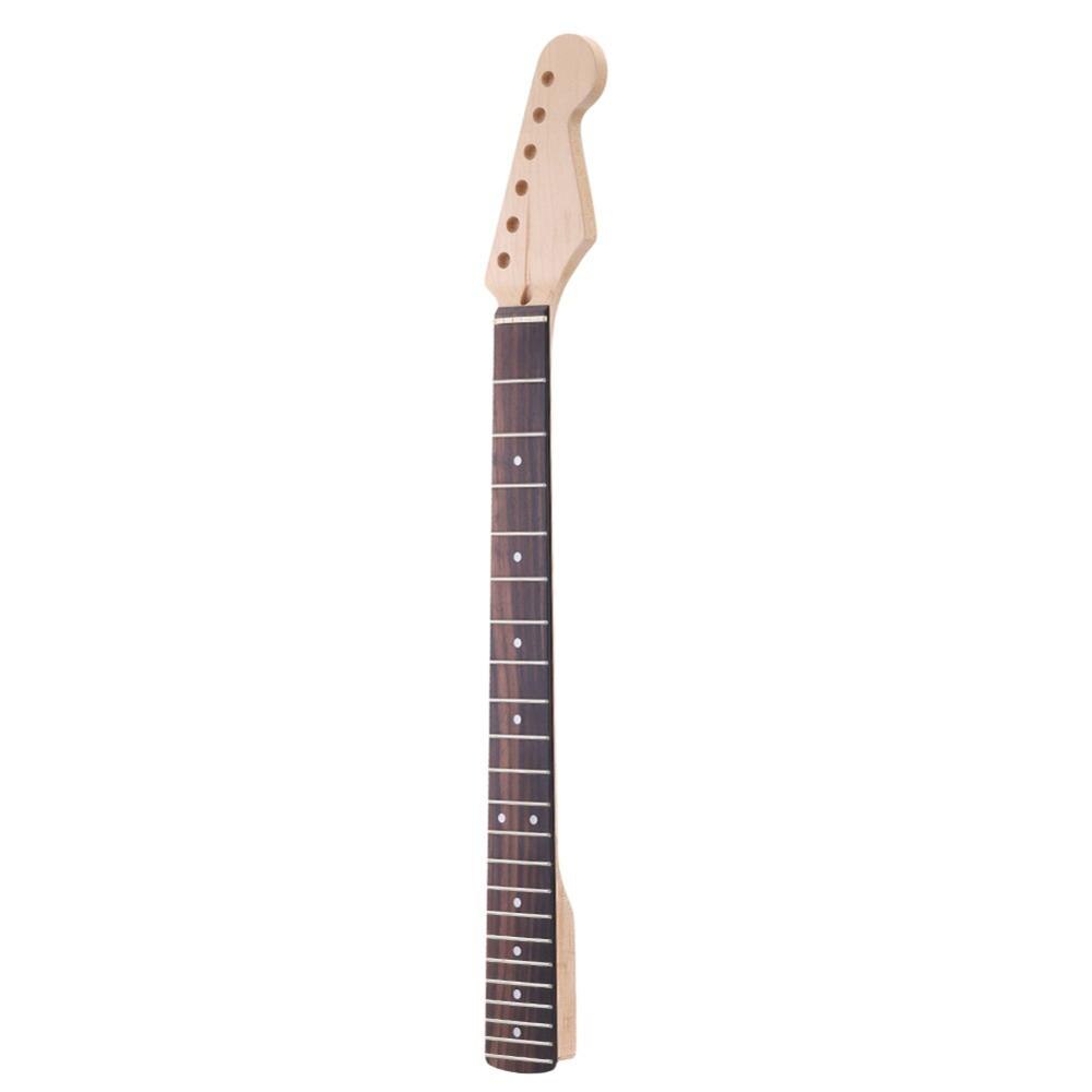 22 fret gul / træ farve glans ahorn guitar nakke ahorn gribebræt med prik til st fd elektrisk guitar udskiftning: Som vist