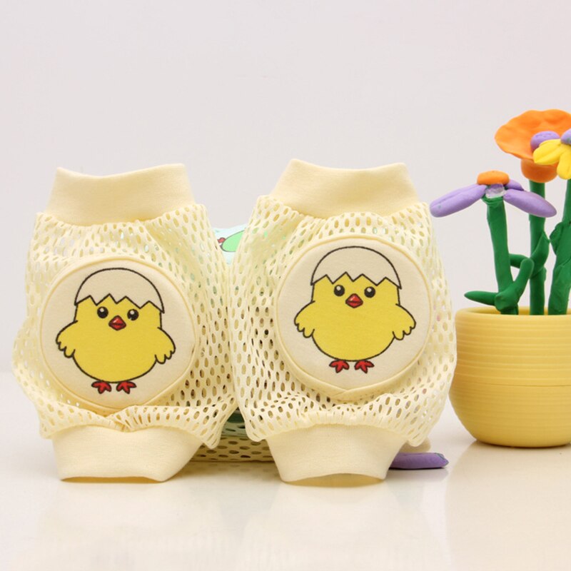 Baby Knee Pads Cartoon Baby Safety Crawling Elbow Cushion Toddlers Knee Pads Protective Gear: Yellow-Chicken