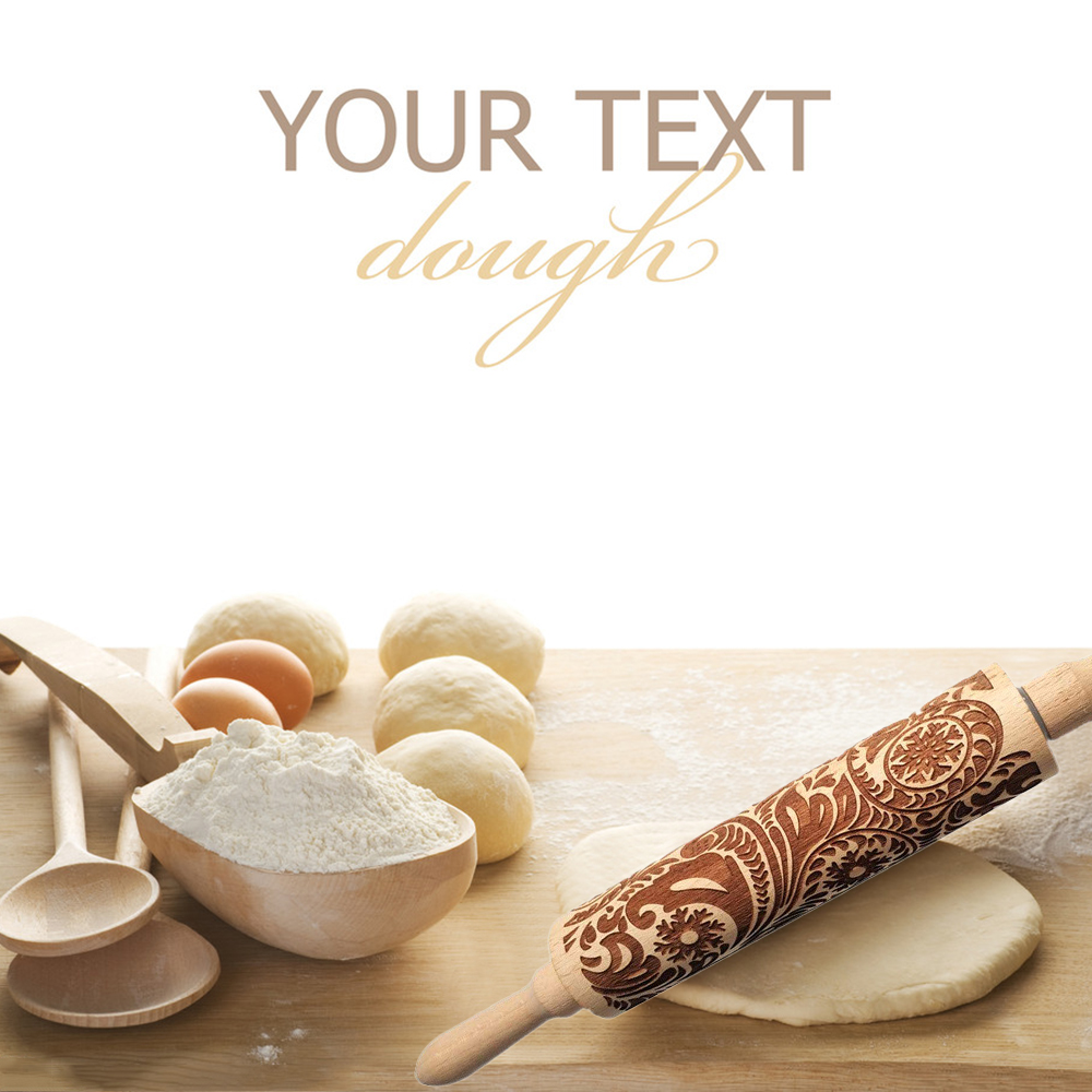 35*5cm Weihnachten Schneeflocke Reben Präge rollen Stift DIY Backen Cookie Nudel Keks Fondant Kuchen Teig Holz Gravierte Rolle