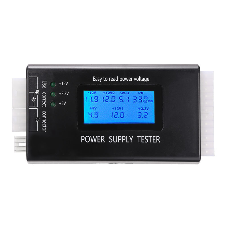 For Computer Testing 1pc PC Computer LCD 20/24 Pin 4 PSU ATX BTX ITX HDD Digital Power Supply Tester Support 4 6 8 20 Interface