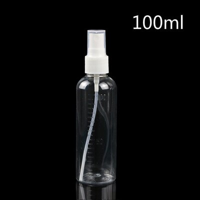 Plast sprayflaske 30ml plast gjennomsiktig spray pumpe flaske med skala 50ml tom plast kosmetikk beholder 100ml 50 stk: 100ml