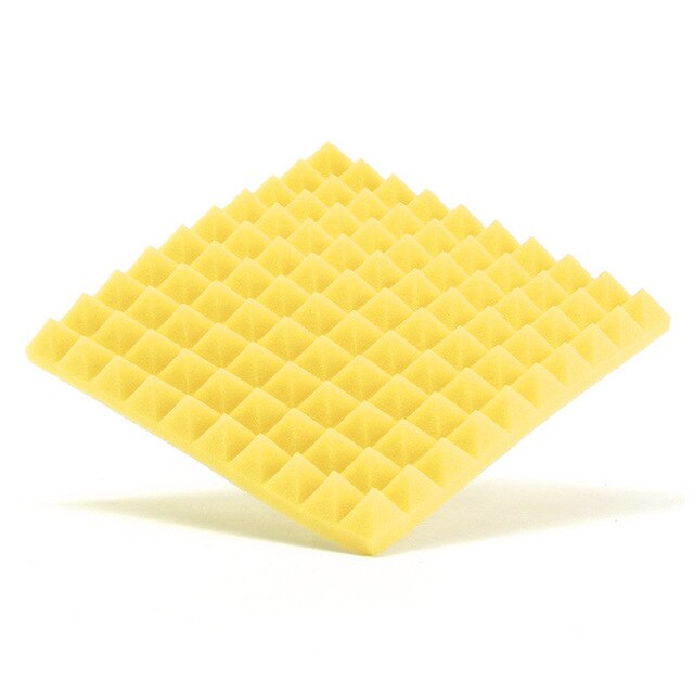 25 x 25 x 3cm lydisolert skum brannsikker akustisk skum studio lydabsorpsjon svamp musikkinstrument tilbehør: Gul