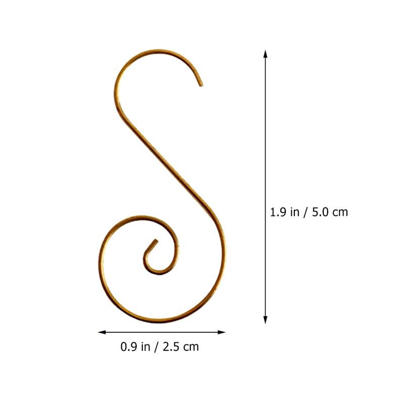 100 szt. Metalowe wieszaczki świąteczne haczyki w kształcie litery S ozdoba 5cm drzewo uniwersalny ornament