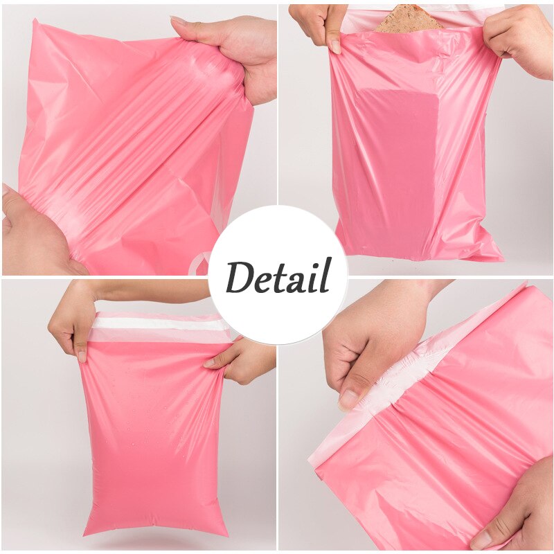 10Pcs Pink Poly Mailer Self Adhesive Post Mailing Envelope Glue Seal Postal Bag Express Bags Courier Storage Bags