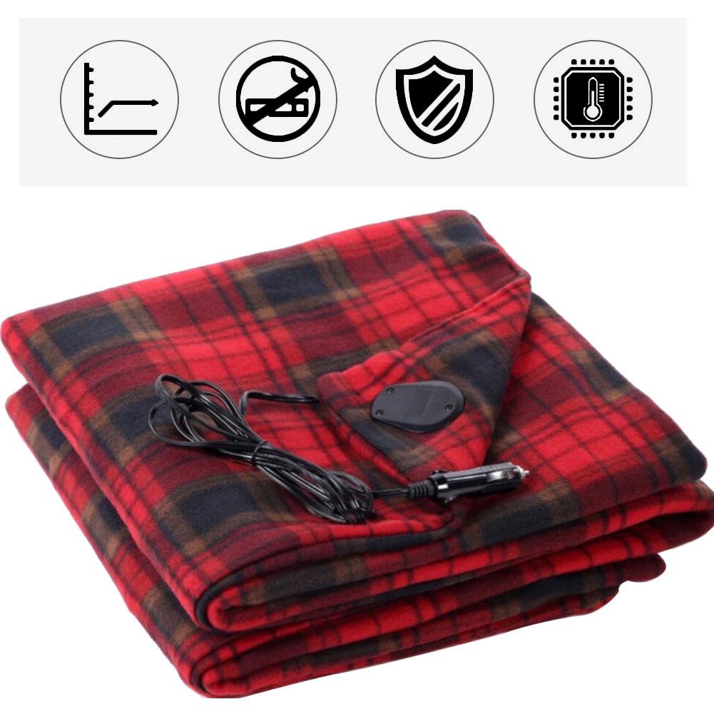 Manta de calefacción del coche de 12V, 42-54W, ahorro de energía, calefacción rápida, cálida, eléctrica, terciopelo suave, accesorio para Otoño e Invierno