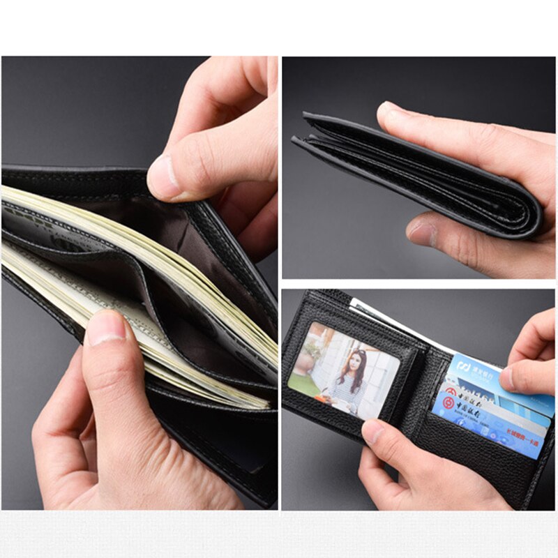 Men's Short Wallet Casual Card Bag Purse Multi-function Luxury Large-capacity Wallet Men's Purses Credit Card Holder