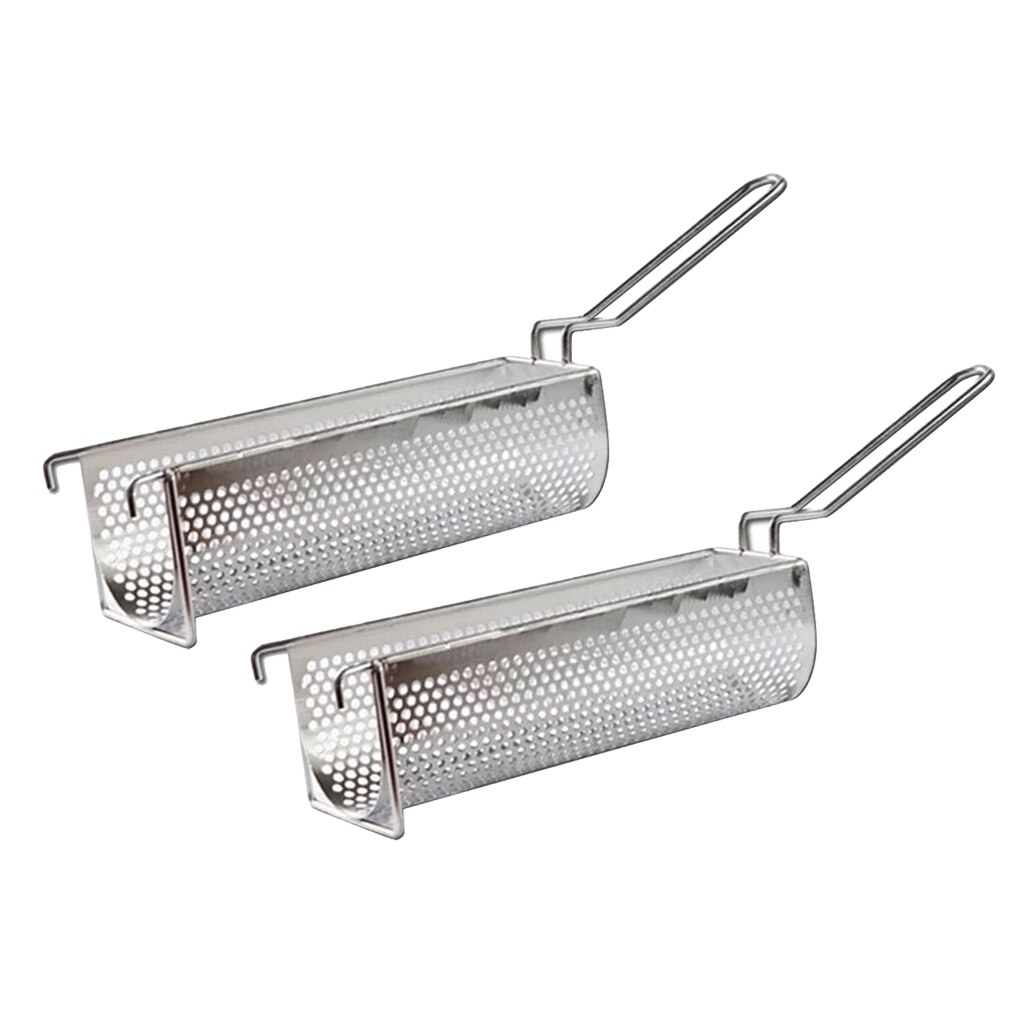 2 Pcs Large Frying Basket with Handle French Chicken Kitchen Restaurant