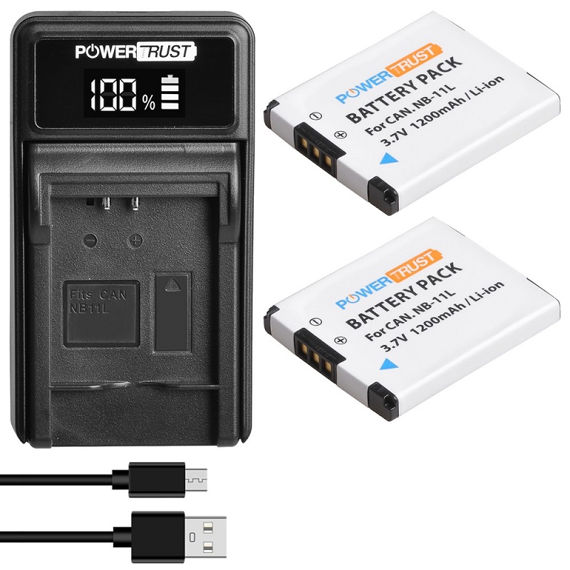Batterie 11LH NB-11L et chargeur USB rapide, pour appareil photo Canon PowerShot Elph 110/130/150 IS/190 IS/350 HS,A2600 IS,A4000 IS,SX400 IS: 2 pack kit