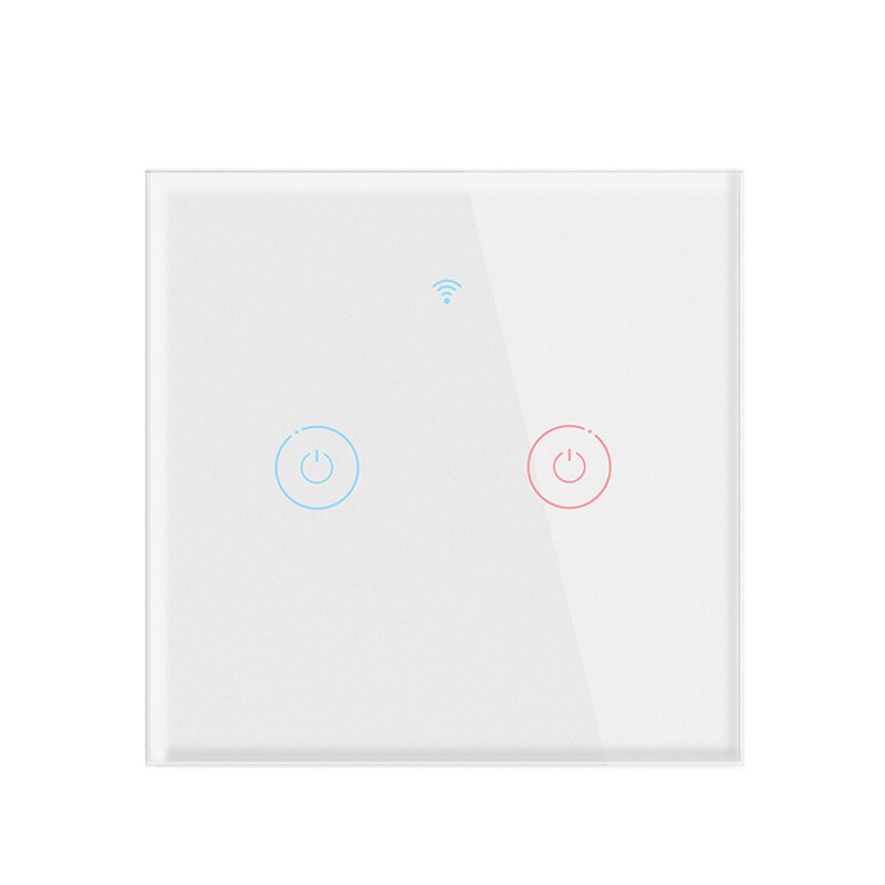 1/2/3/4 Gang TUYA WiFi 433MHZ Smart Touch Switch Home Wall Button For Alexa And Google Home Assistant Smart Switch: 2gang white