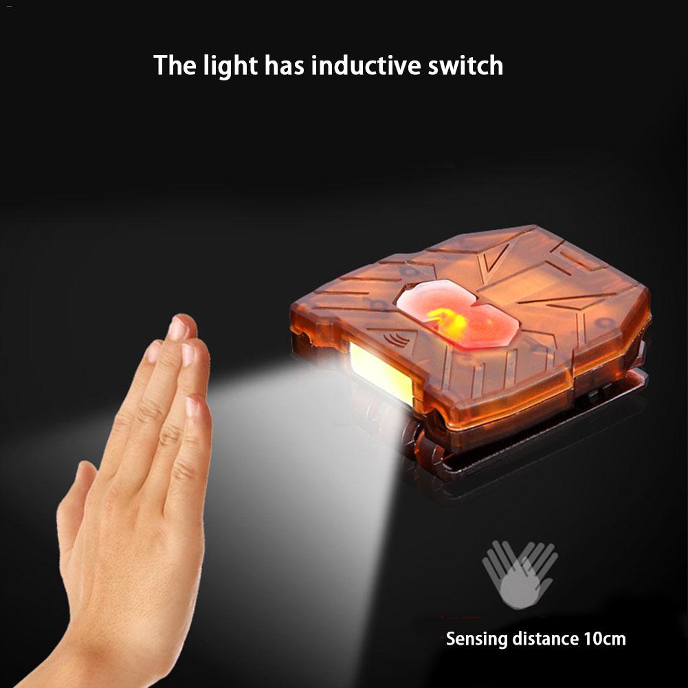 Led-koplamp met clip, lichtgewicht, usb-oplaadbaar, cob-koplamp met inductieve hoofdlamp voor nachtvissen