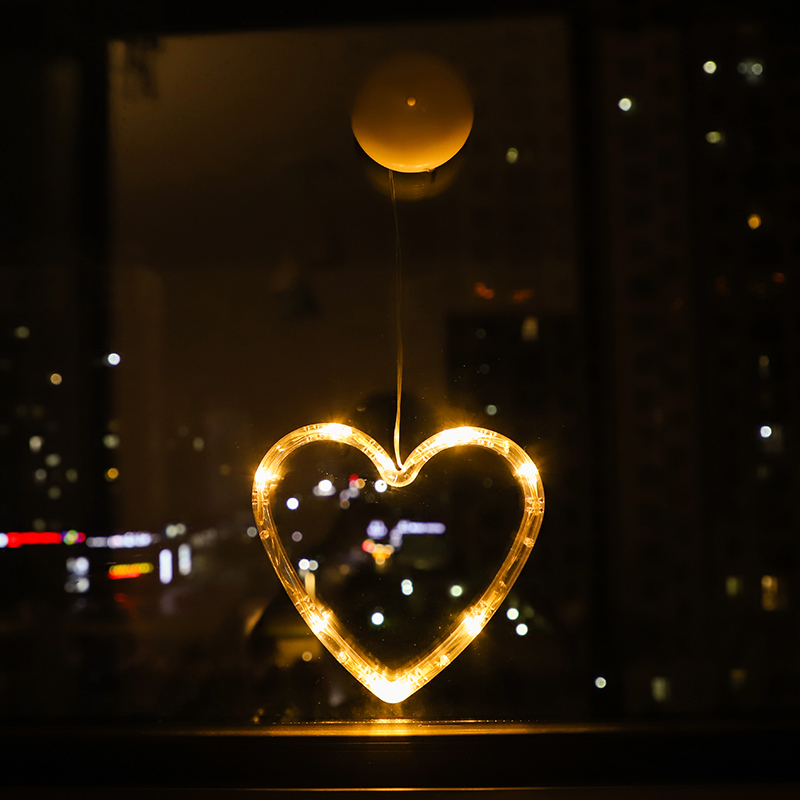 Christmas LED Light Snowflake Santa Deer Hanging Sucker Lamp Window Ornaments Decoration for Home Navidad Year Decor: plum