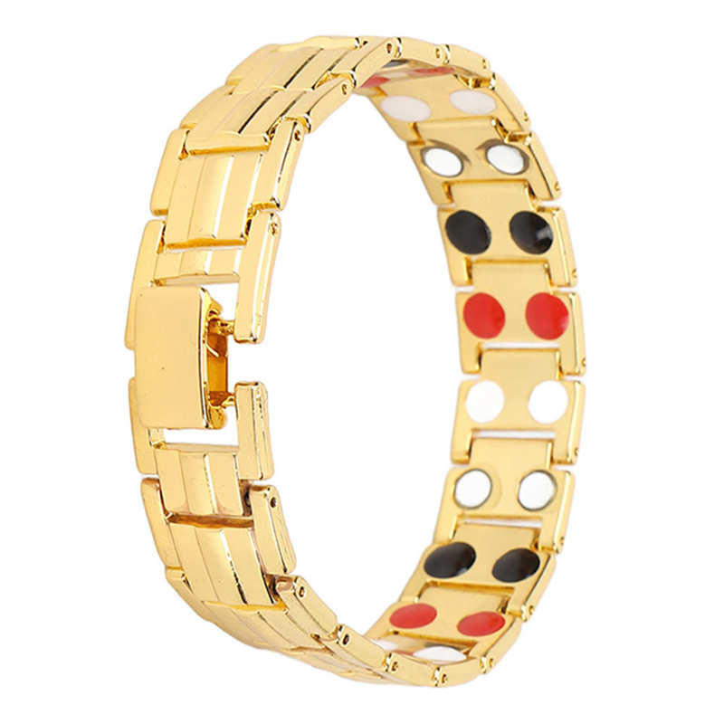 Titan Stahl Therapie Armbänder Magnet Therapie Armbänder reduzieren statisch Elektrizität verbessern Schlaf doppelt Reihe Magnete Pro Männer Pro