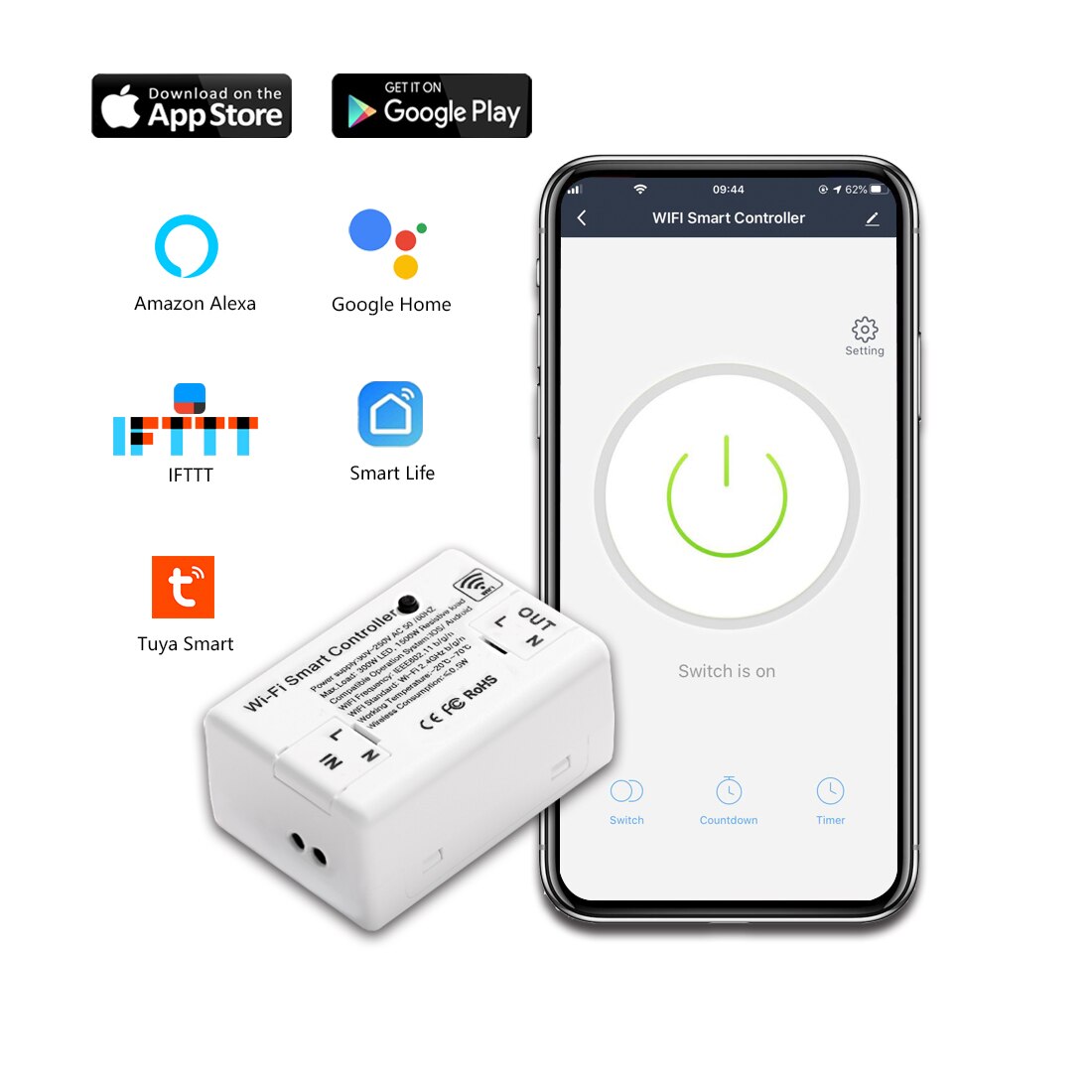 Bingoelec 16A Wifi Smart Switch module Timer DIY MINI Wireless Switches Smart Home Work With Alexa Google Home Tuya Smart