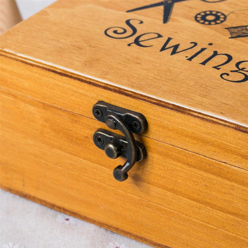 Caja de madera para costura, Artículos y accesorios para costura, caja de trabajo para reparación, suministros de costura, caja de almacenamiento, almacenamiento de herramientas de costura