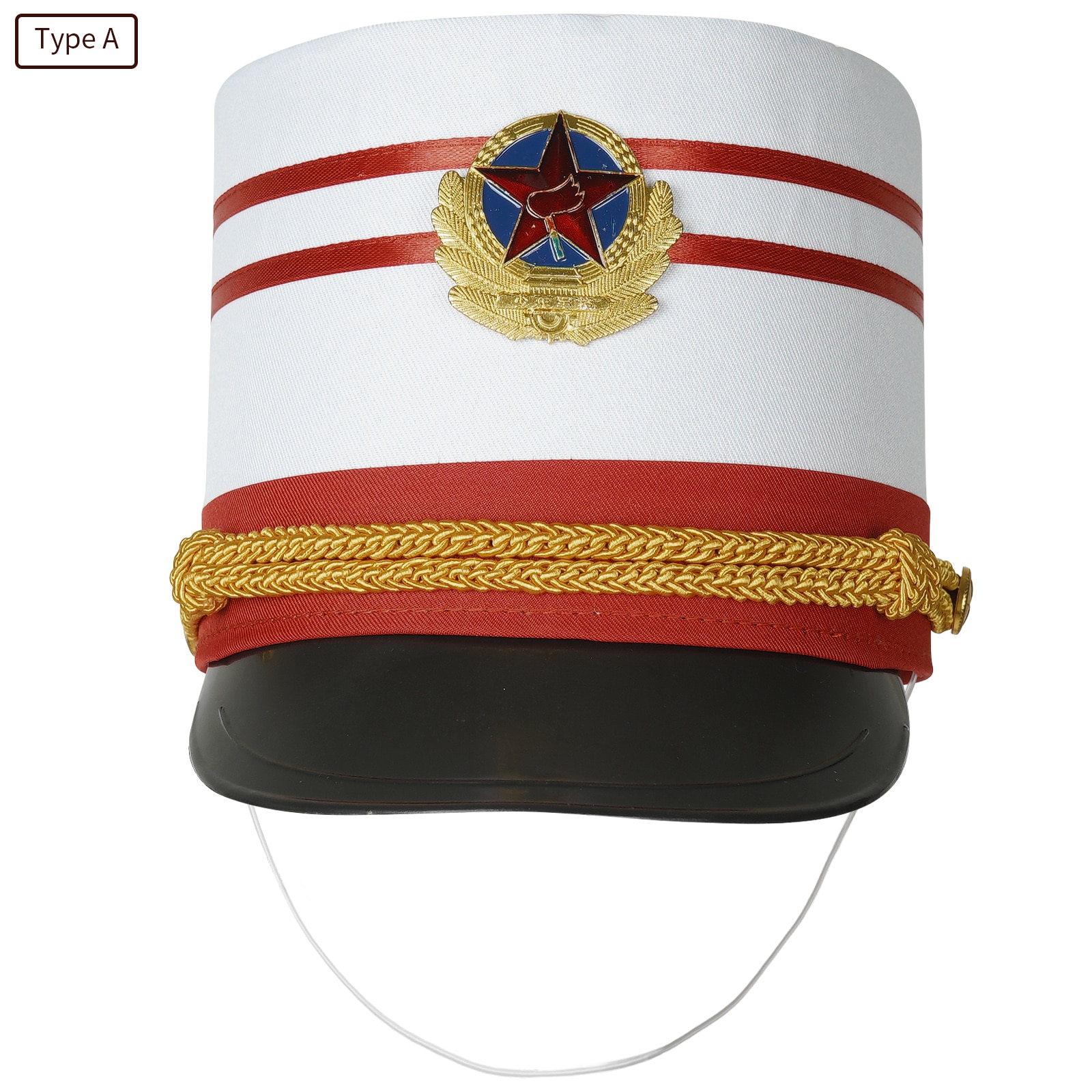 British Royal Guard Drum Head Hat Kid AdultHalloween Cosplay William Soldiers Students Brass Band Honor Guard Flag-Raiser Hat: Type A Red