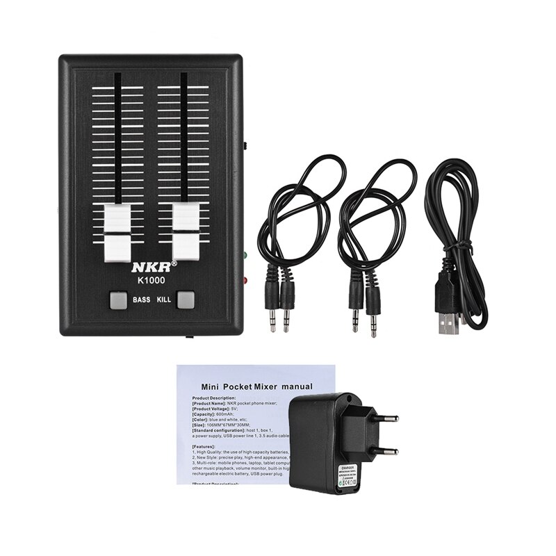 Portable 3.5Mm Audio Sound Mixer Pocket Mixer For Mobile Phone Headphone Earphone Amplifier