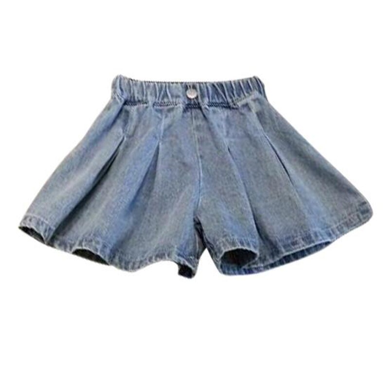 Flicka tutu kjolar sommar bebis flicka kjol söta barn denim modis knapp jeans kjol culottes korta barnkläder: 15