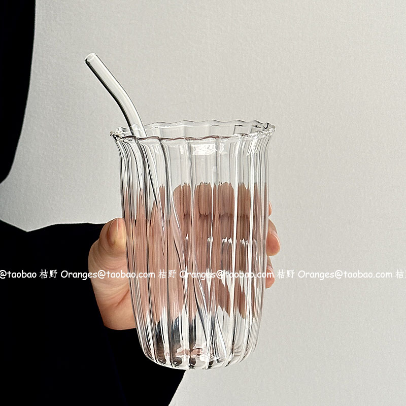 420 ml kaffebarer højtemperaturbestandig gennemsigtig glas enkel vandkop iste latte kaffedrik kold drik: Gul