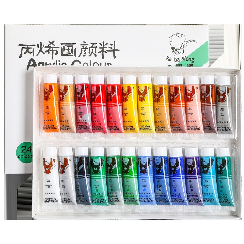 36/24/Color Acrylic Paint Set Beginner Drawing Brushes Watercolor Paints Diy Pebble Hand-painted Wall Painting Boxed Artist Kits