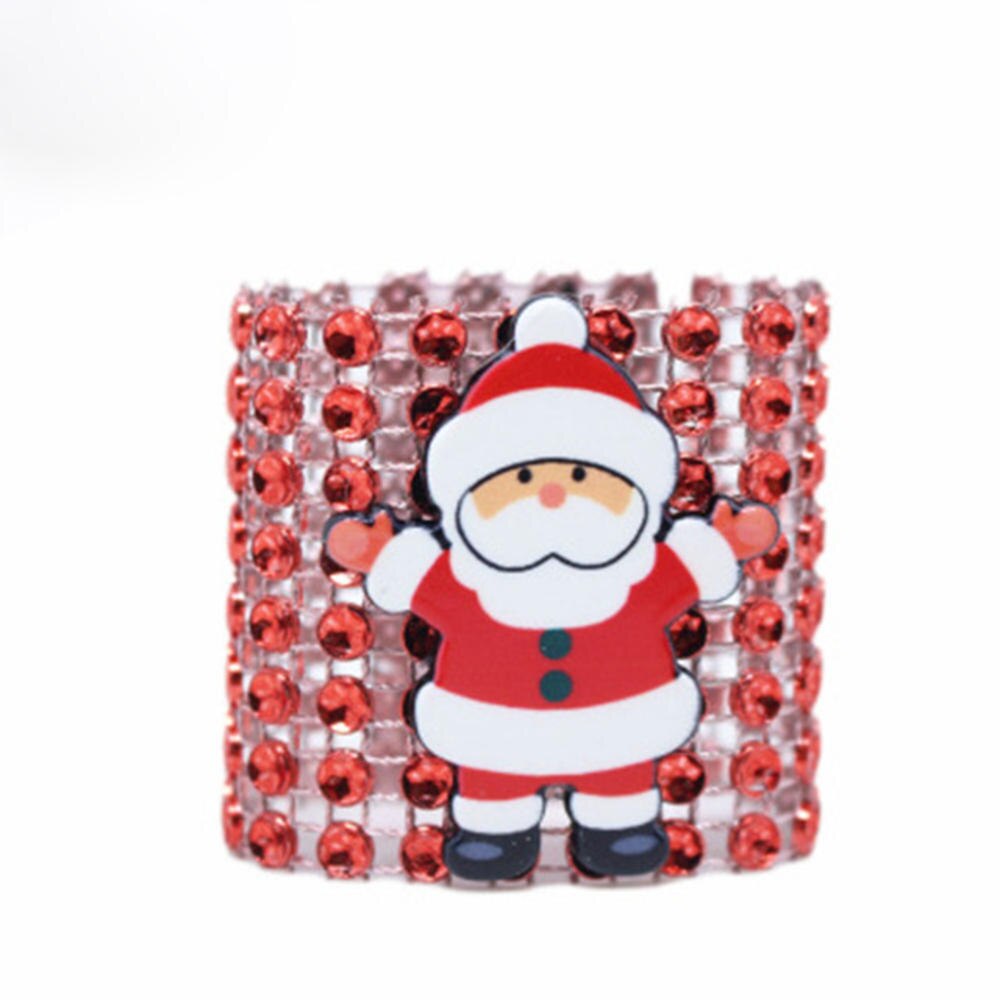 High-end Christmas Tree Napkin Buckle Flower Wreath Elk Bell Santa Claus Style Hotel Household Supplies Stainless Steel