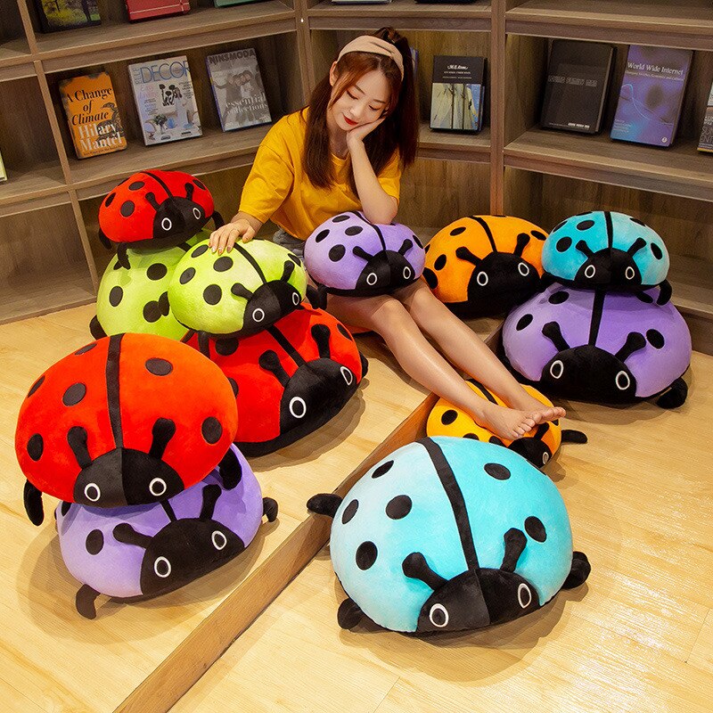 Huggable Nice 80cm/60/40cm/ cute plush toy soft colorful ladybug ladybird insect doll pillow cushion children birthday