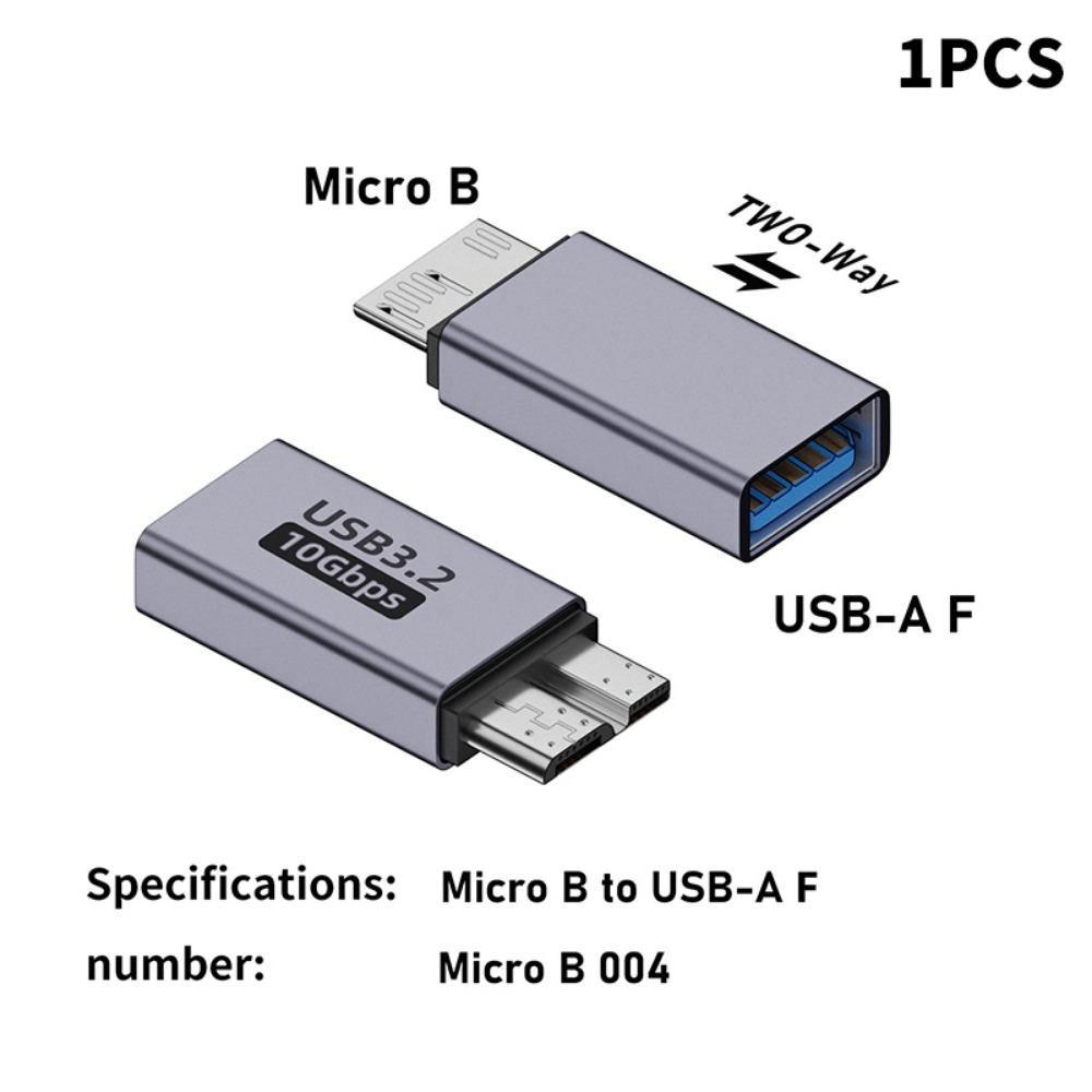 USB3.0 Micro B Adapter High Speed Data Transfer Type C Female Adapter Compact Male To Type C Type-C USB3.0 Micro B Connector: WHITE