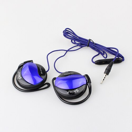 Universal 3.5mm Plug Wired Headphones HIFI Stereo Metal Headphone Heavy Bass Headset Over-ear Adjustable With Mic for phone: Blue