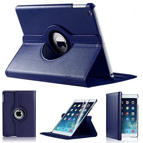 360 rotación Coque para iPad de de 9,7 5th 6th aire 1 2 DE AIRE caso magnético inteligente para automóbil dormir cubierta para iPad caso 360: Navy Blue
