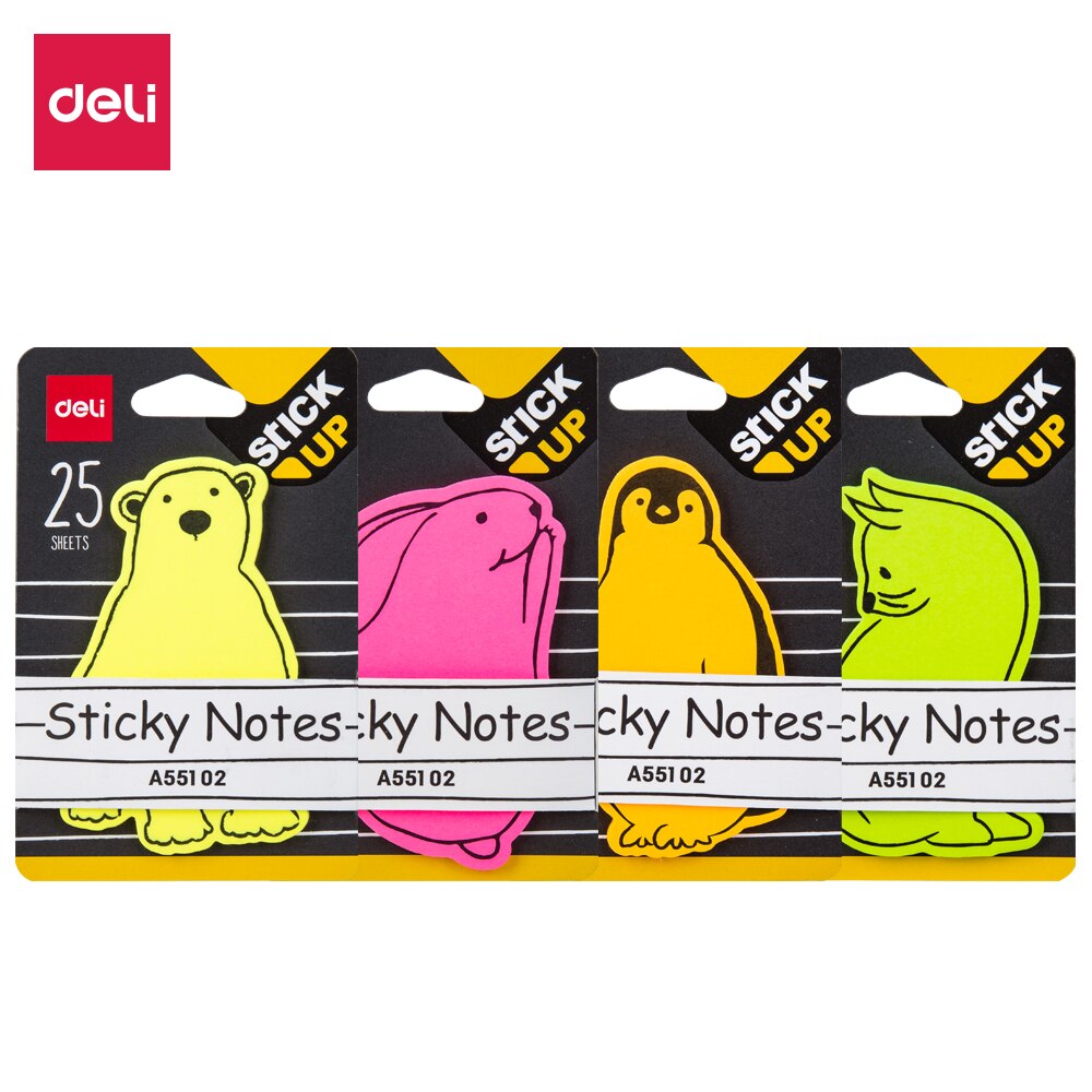 Deli Fancy Sticky Notes kawaii memo pad 4Bags/Lot animal School Supplies Stationery Planner Post paper stickers EA55102