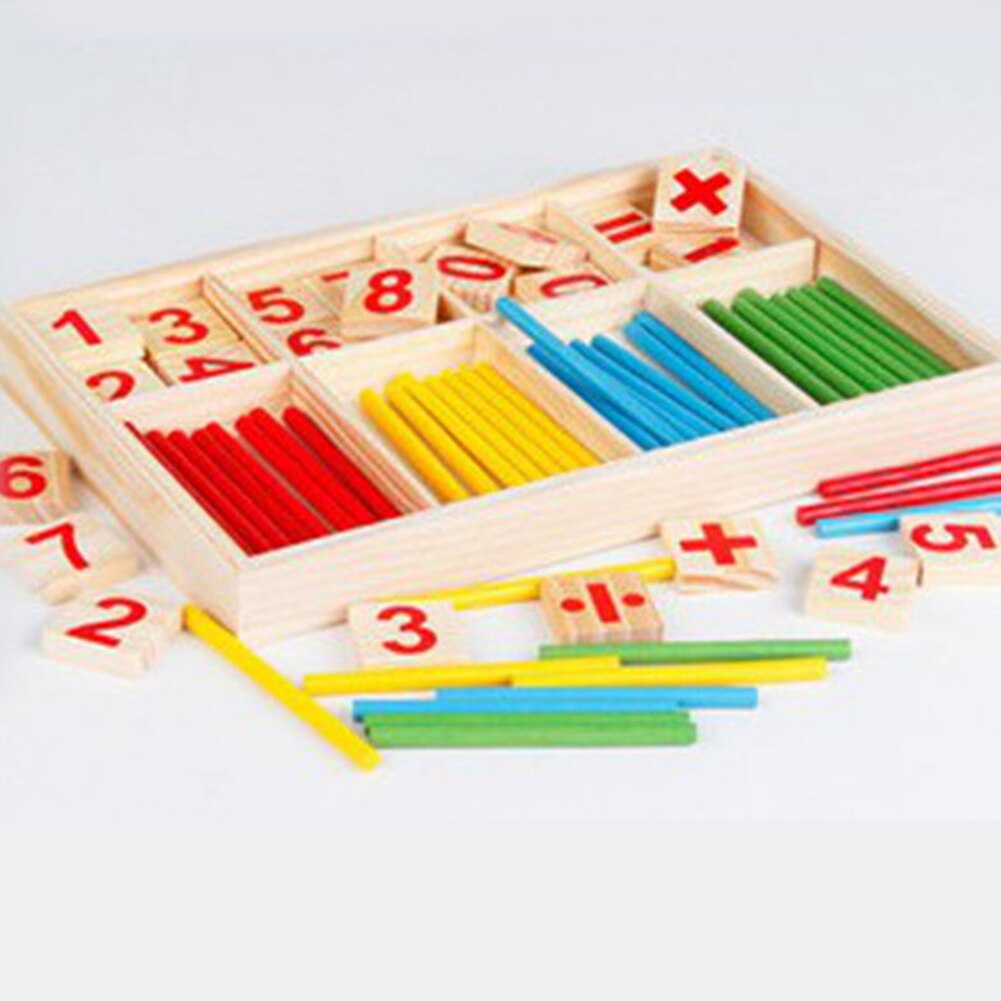 Pre-School Wooden Mathematical Intelligence Stick Early Learning Counting Toy