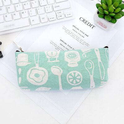 1PC Cute Many Styles Cactus Canvas Pencil Cases Student Stationery Pen Bag School Office Pencil Bags Lovelty Pencil Pouch: 7