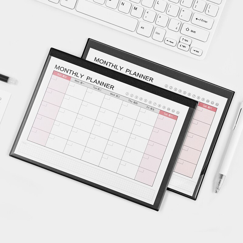 Fizz ugeplan desktop effektivitetsplan pu månedlig planlægning daglig læring tidsstyring notesblok multifunktionsplanbog