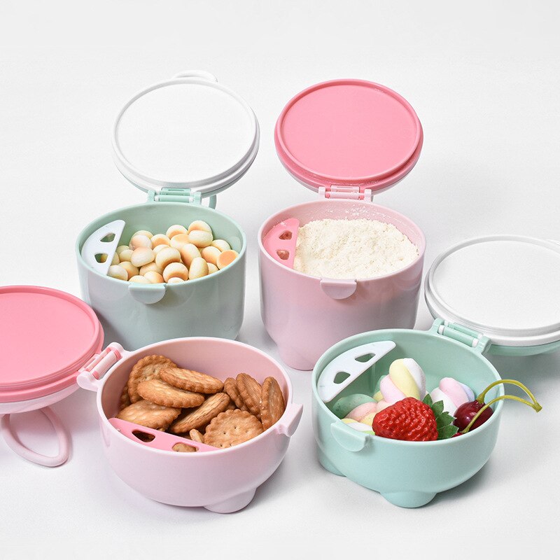 NO BPA Portable Baby Food Storage Cereal Box Milk Powder Cute Cartoon Infant Toddler Snacks Container Formula Dispenser Storager