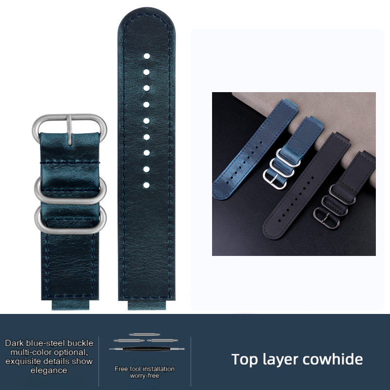 Für Casio Lederarmband AE-1200/1100/SGW-300/W218H Serie modifiziertes retro-Lederarmband: Blau Rosa